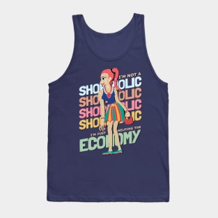 Retro Shopaholic Girl Tank Top